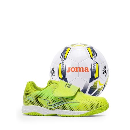 Комплект Футболни Обувки за Зала и Футболна Топка JOMA Gol JR 2611 Indoor Fluorescent Green