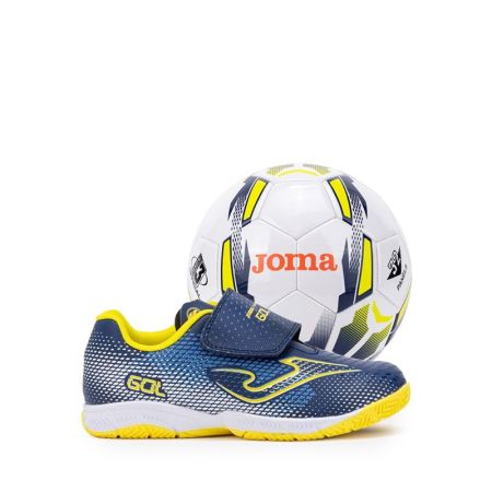 Комплект Футболни Обувки за Зала и Футболна Топка JOMA Gol JR 2603 Indoor Navy Blue/Royal Blue