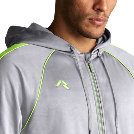 Мъжки Суичър MUSAI Afiki Jacket Light Grey/Fluor Yellow 533037 MU0302 изображение 4