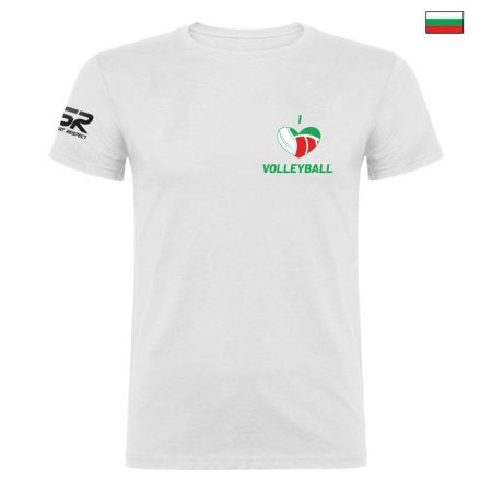 Детска Тениска SPORTRESPECT Bulgaria I Love Volleyball T-Shirt White 534228 SR-Bulgaria-I-Love-Volleyball-Shirt