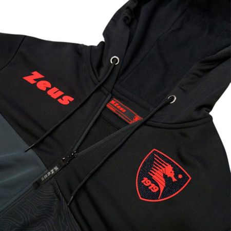 Hanorac Barbati ZEUS Salernitana Felpa Relax 22/23 Nero/Solar Red 527184  Felpa Relax Salernitana imagine 3