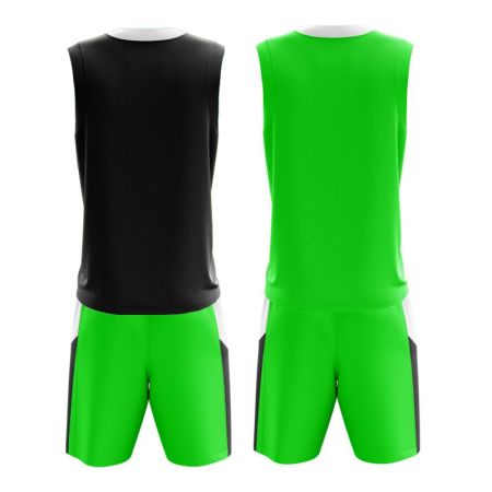 Двулицев Баскетболен Екип ZEUS Reversible Kit Jam Verde fluo/Nero 511300 KIT JAM изображение 2