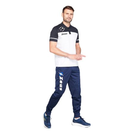 Tricou Barbati ZEUS Polo Bikolor Bianco/Nero 524024 Polo Bikolor imagine 3