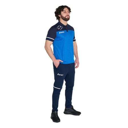 Tricou Barbati ZEUS Polo Bikolor Royal/Blu 524028 Polo Bikolor imagine 5