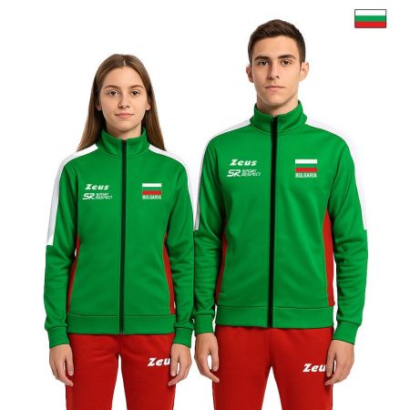 Детски Суичър BULGARIA Zeus Giacca Top Fan Bianco/Verde/Rosso 531706 Giacca Top Fan-BG-O