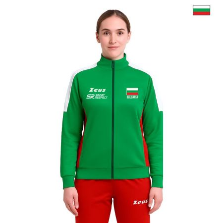 Дамски Суичър BULGARIA Zeus Giacca Top Fan Bianco/Verde/Rosso 531705 Giacca Top Fan-BG-O