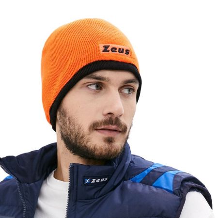 Caciula De Iarna Cu Doua Fete ZEUS Reversible Zuccotto Bikolor Nero/Arancio Fluo 518322 ZUCCOTTO BIKOLOR-O imagine 6